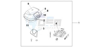 CBF600N9 UK - (E / MKH) drawing TOP BOX 45 L PEARL NIGHT STAR BLACK