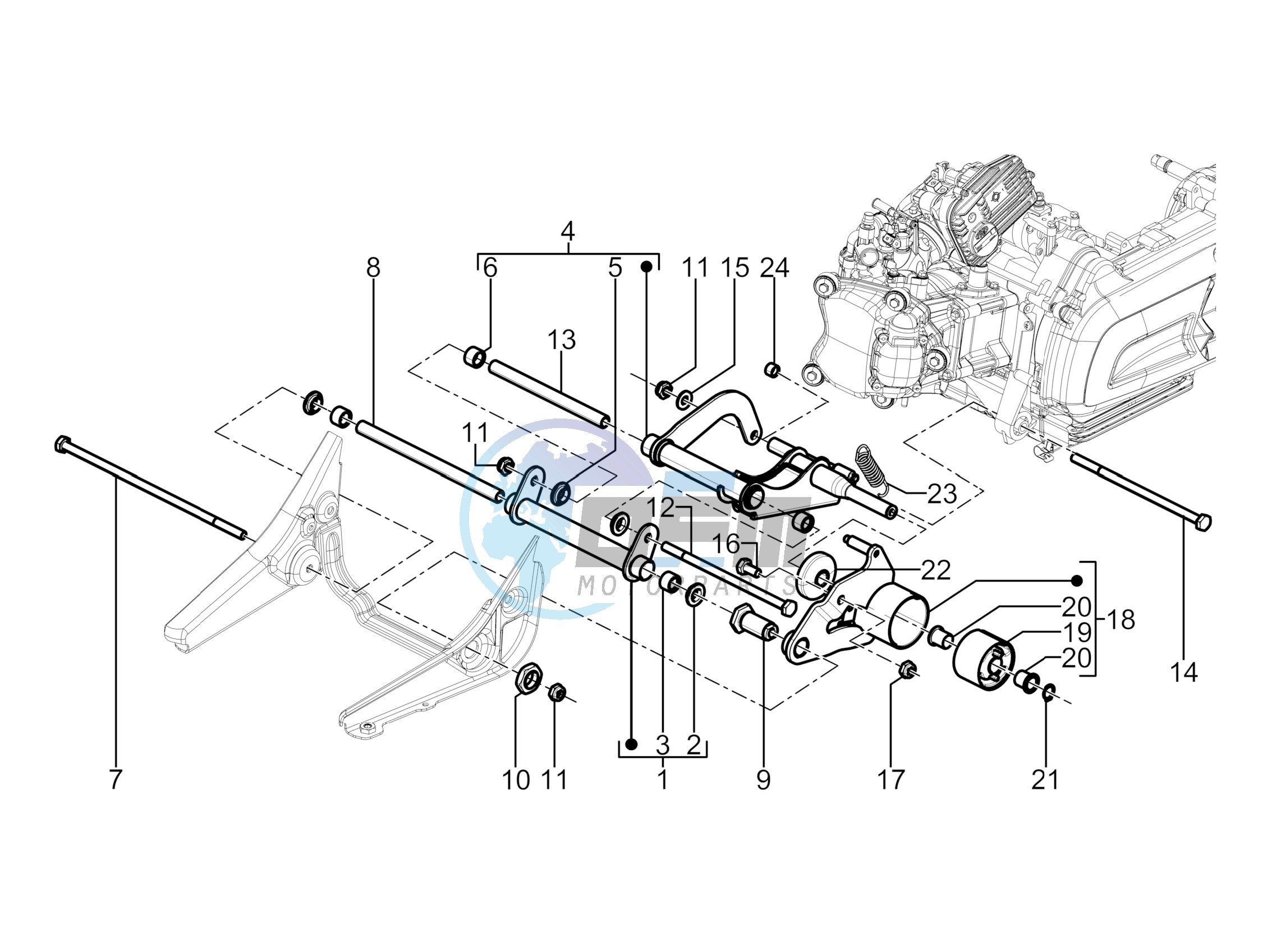 Swinging arm