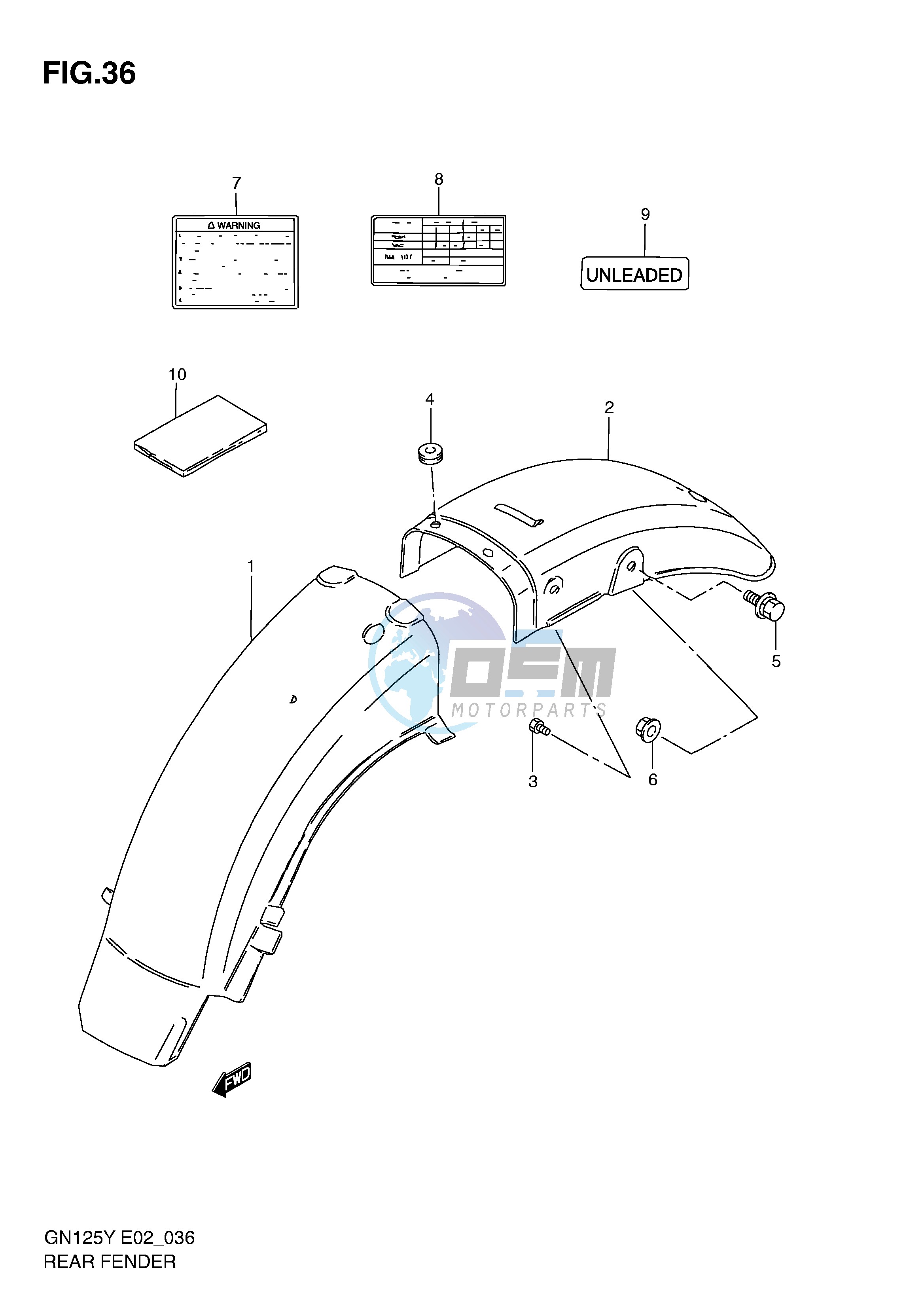 REAR FENDER (MODEL V W X)