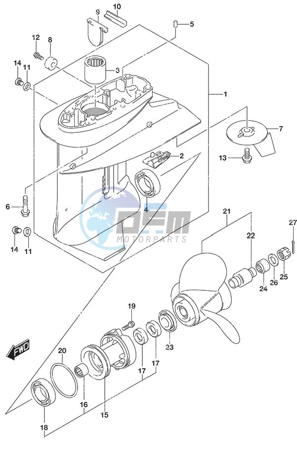 Gear Case Non-Remote Control