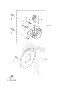 YPR125R XMAX 125 EVOLIS 125 (2DM3) drawing REAR BRAKE CALIPER