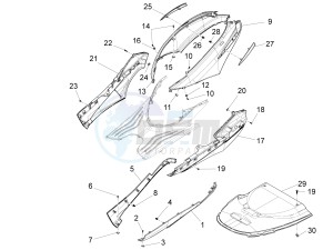 Fly 50 4T 2V 25-30Km/h drawing Side cover - Spoiler