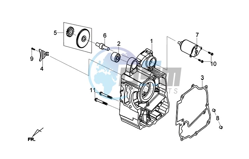 R. CRANK CASE / JOYMAX Z 125 (LW12W1-EU) (L9-M0)