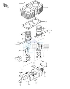 KZ 400 C (C1) drawing CYLINDER_PISTONS_CRANKSHAFT