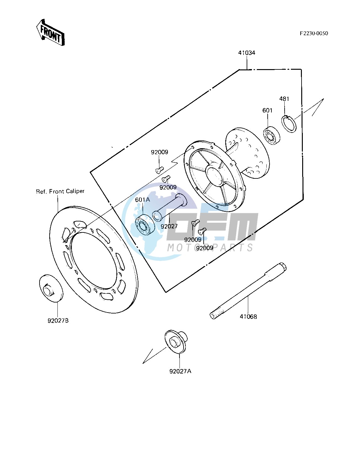 FRONT HUB -- 83 KX250-C1- -