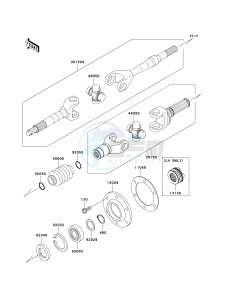 KAF 620 J [MULE 3010 TRANS4X4] (J6J-J8F) J6F drawing DRIVE SHAFT-REAR