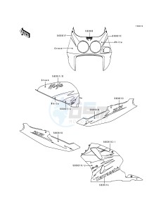 ZX 750 L [NINJA ZX-7] (L1-L3) [NINJA ZX-7] drawing DECALS-- GREEN_WHITE- --- ZX750-L3- -