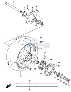 GSX-S1000 A drawing REAR WHEEL (GSX-S1000AZUFL8 E21)