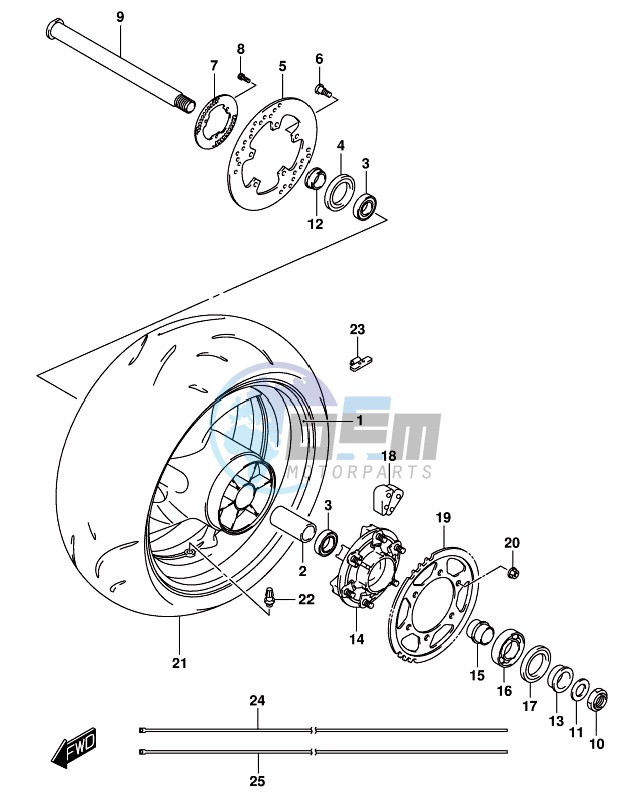 REAR WHEEL (GSX-S1000AZUFL8 E21)