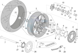 RSV4 1000 RR E4 ABS (NAFTA) drawing Rear wheel