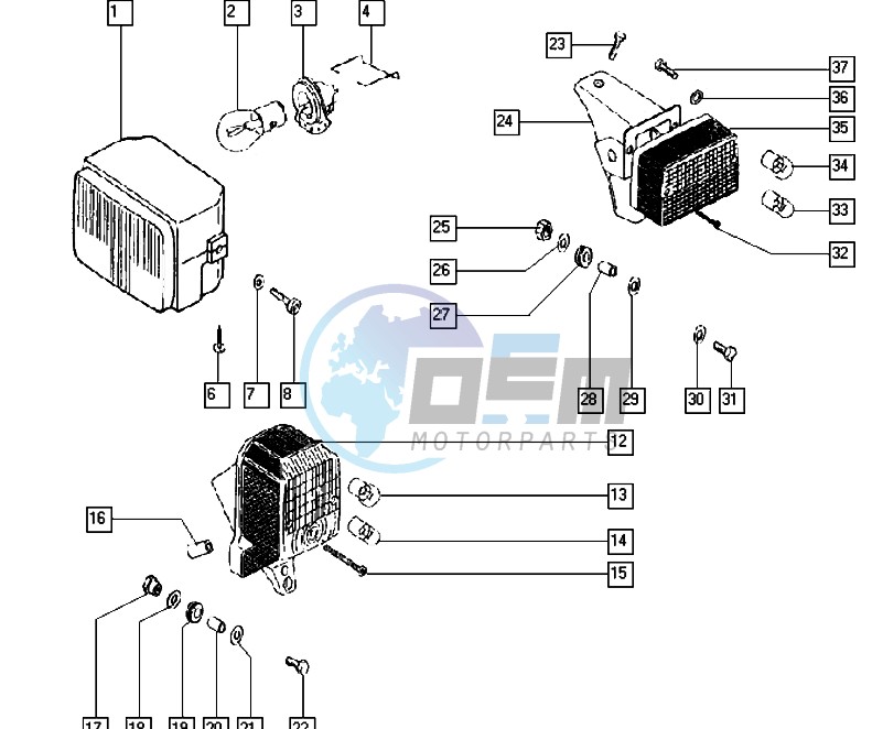 Head lamp-rear lamp