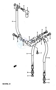 GSX-R750 (J-K-L) drawing FRONT BRAKE HOSE (MODEL J K)