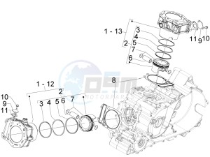 SRV 850 4t 8v e3 drawing Cylinder-piston-wrist pin unit