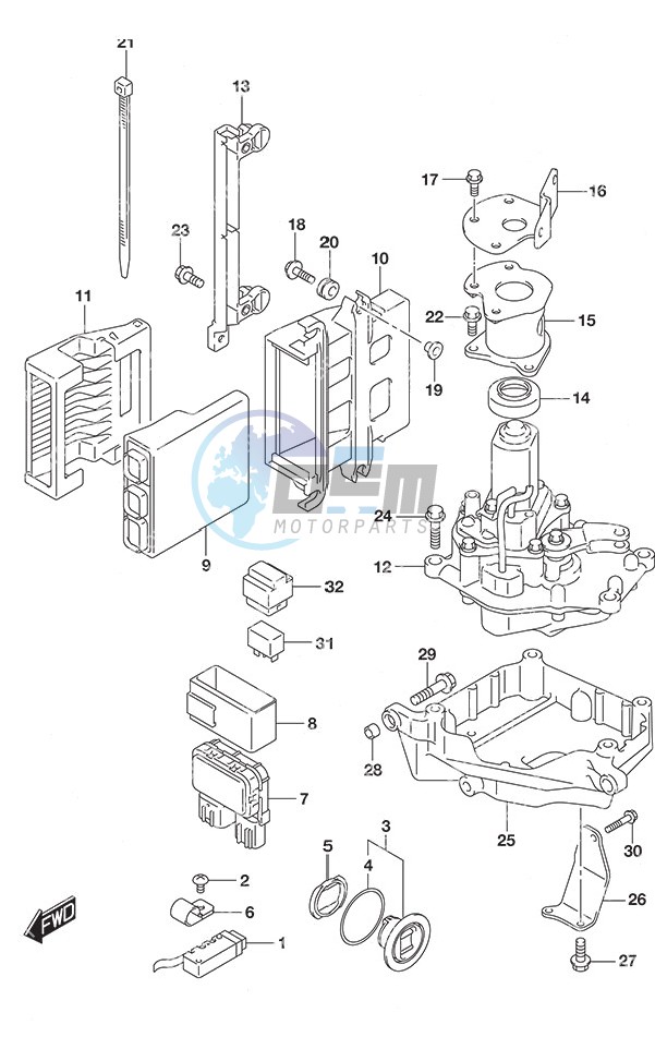 PTT Switch/Engine Control Unit