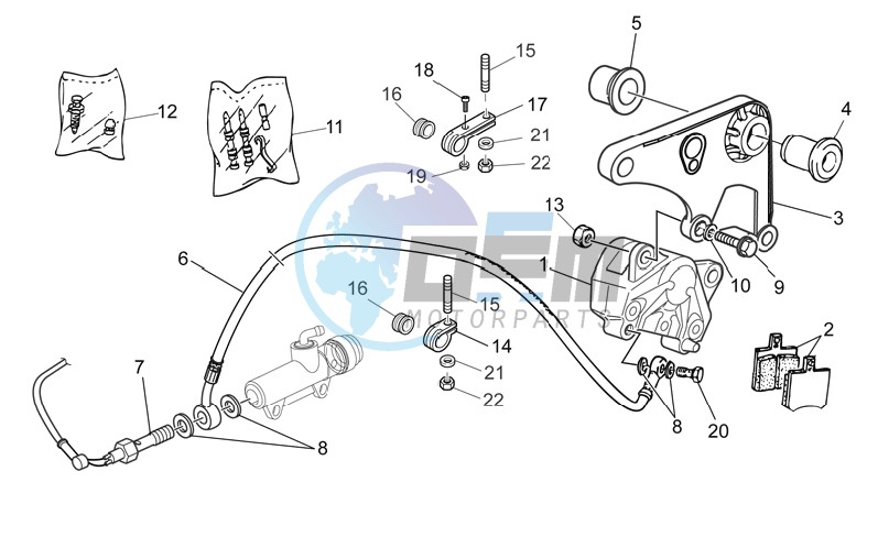 Rear brake caliper