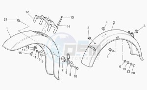 California 1100 EV PI Cat. Alum./Tit. PI Cat. drawing Front/rear mudguard