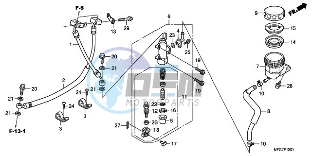 REAR BRAKE MASTER CYLINDER (CB600FA/FA3)