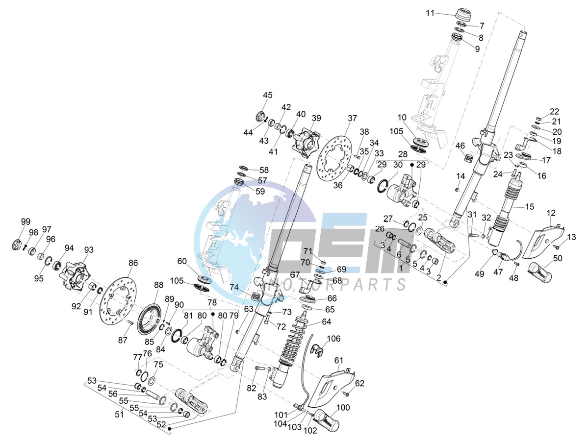 Fork/steering tube - Steering bearing unit