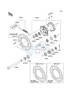 KX450F KX450D6F EU drawing Rear Hub