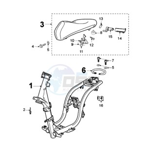 LUDIX 10 L TREND drawing FRAME AND SADDLE