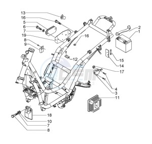 Beverly 500 drawing Battery - Voltage regulator