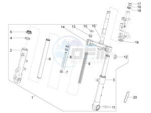 Typhoon 125 4T 2V E3 (NAFTA) drawing Fork/steering tube - Steering bearing unit