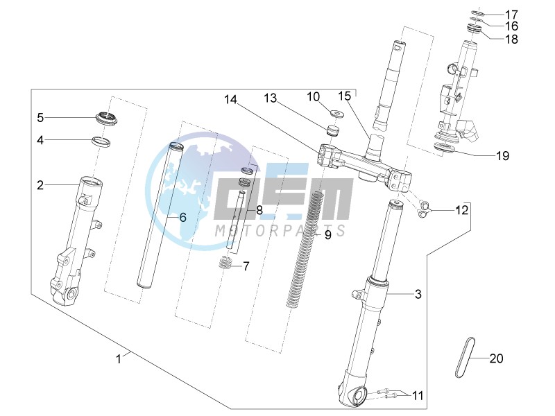 Fork/steering tube - Steering bearing unit