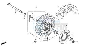 FES150 125 PANTHEON drawing FRONT WHEEL (FES125)(FES150)