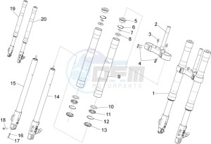 RS 125 4T E4 ABS EMEA EU drawing Front fork Ming Xing