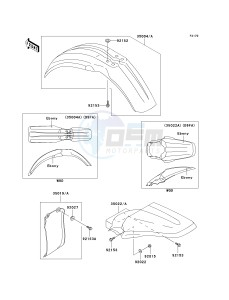 KX 100 A [KX100 MONSTER ENERGY] (A6F - A9FA) D9F drawing FENDERS