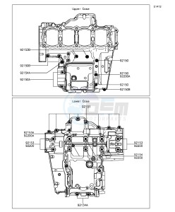 Z1000SX_ABS ZX1000MEF FR GB XX (EU ME A(FRICA) drawing Crankcase Bolt Pattern