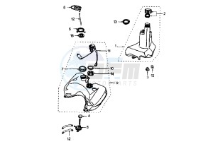 X–FIGHT - 100 cc drawing FUEL AND OIL TANK