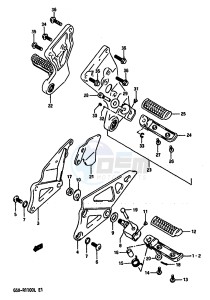 GSX-R1100 (K-L) drawing FOOTREST