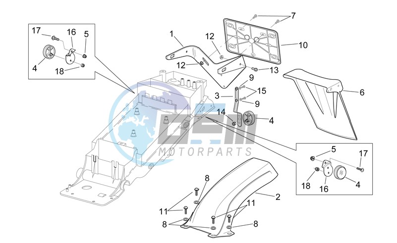 Rear mudguard