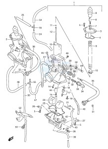 RGV250 (E24) drawing CARBURETOR (EXCEPT MODEL N P E22)