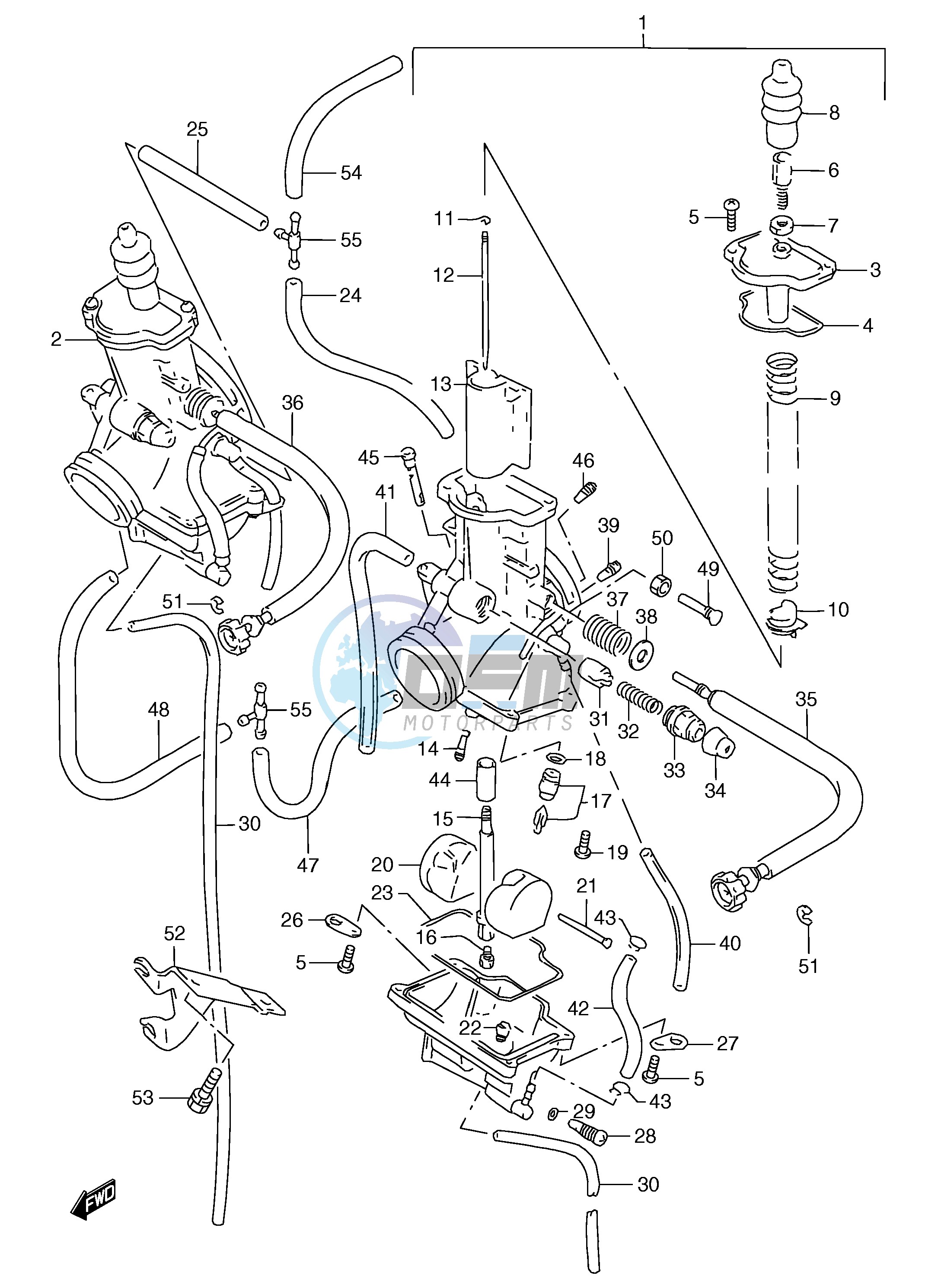 CARBURETOR (EXCEPT MODEL N P E22)