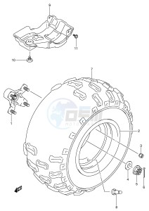 LT-Z250 (E19) drawing LEFT REAR WHEEL