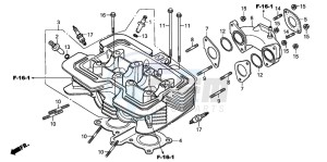 CB250 TWO FIFTY drawing CYLINDER HEAD (CB250P6)