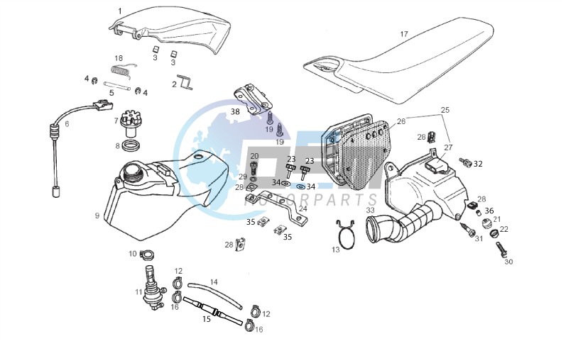 Tank - Air box - Saddle