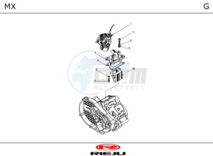 MX-RED 50 drawing ENGINE  CARBURETTOR