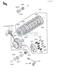 ZX 750 A [GPZ 750] (A3) [GPZ 750] drawing CLUTCH