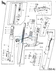 S2 A [MACH II] (-A) 350 [MACH II] drawing FRONT FORK -- S2-A- -