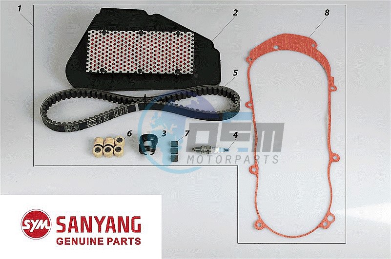 SERVICE KIT & PARTS JOYRIDE 125