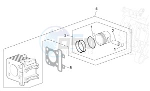 Scarabeo 100 4T e3 drawing Cylinder - Piston