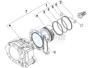 Beverly 125 drawing Cylinder-piston-wrist pin unit