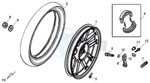 SYMPHONY 125 drawing FRONT WHEEL