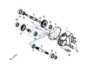 GTS 125 EFI drawing CRANKCASE - DRIVE SHAFT