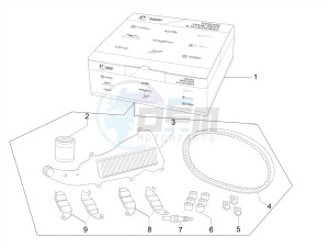 GTS 300 SUPER HPE-TECH 4T 4V IE ABS E4 (EMEA) drawing Complete wear and maintenance kit