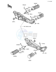 EX 305 B [GPZ 305] (B1) [GPZ 305] drawing FOOTRESTS