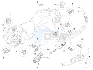 MP3 500 MAXI SPORT-BUSINESS-ADVANCED E4 ABS (EMEA-APAC) drawing Selectors - Switches - Buttons